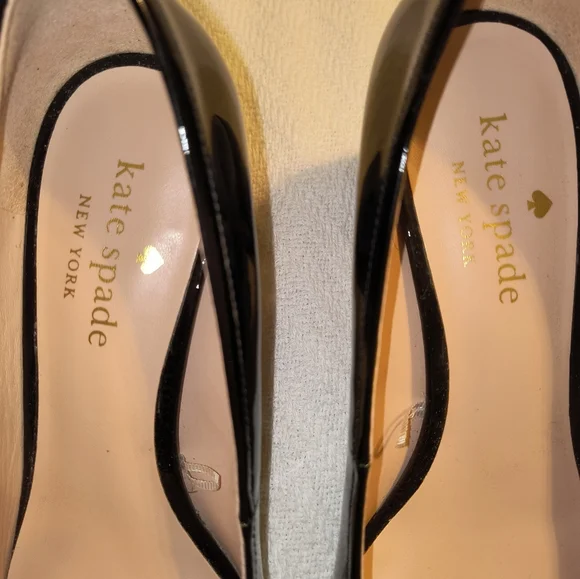 KATE SPADE Bette Black Patent Leather Block Heel Pump size 6.5 - Picture 4 of 6